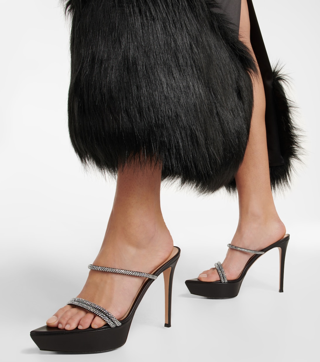 Verzierte Plateausandalen aus Leder | Gianvito Rossi