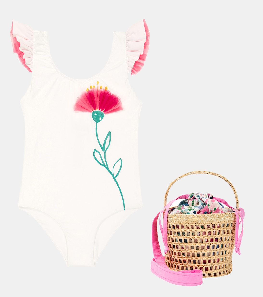 Floral ruffle-trimmed swimsuit | Il Gufo