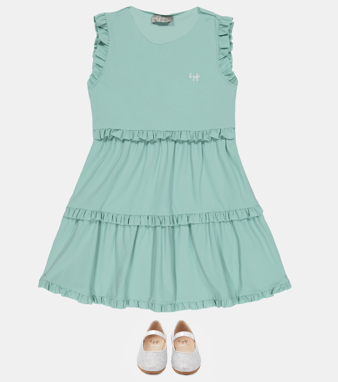 Ruffle-trimmed jersey dress | Il Gufo