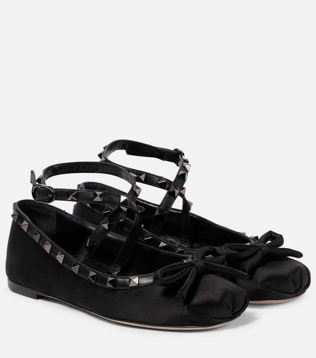 Ballerinas Rockstud aus Satin | Valentino Garavani