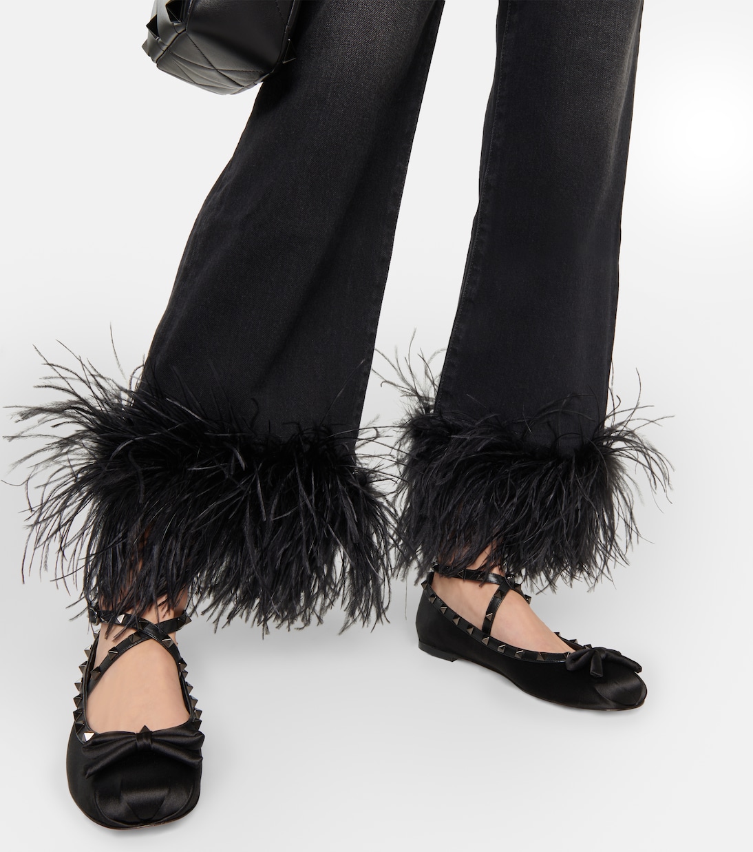 Ballerinas Rockstud aus Satin | Valentino Garavani