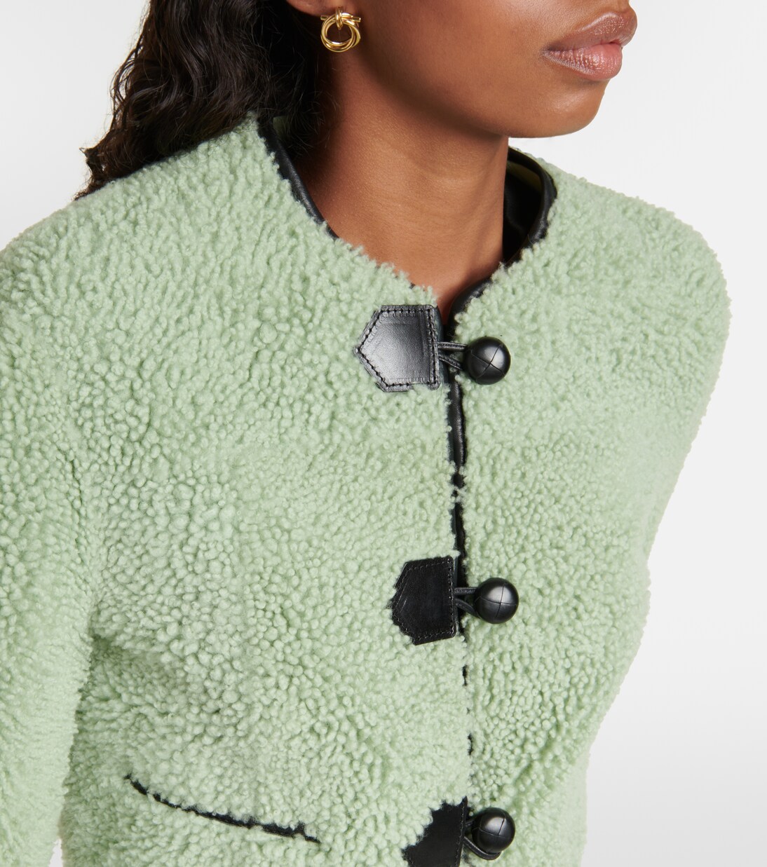 Veste en shearling et cuir | Blancha