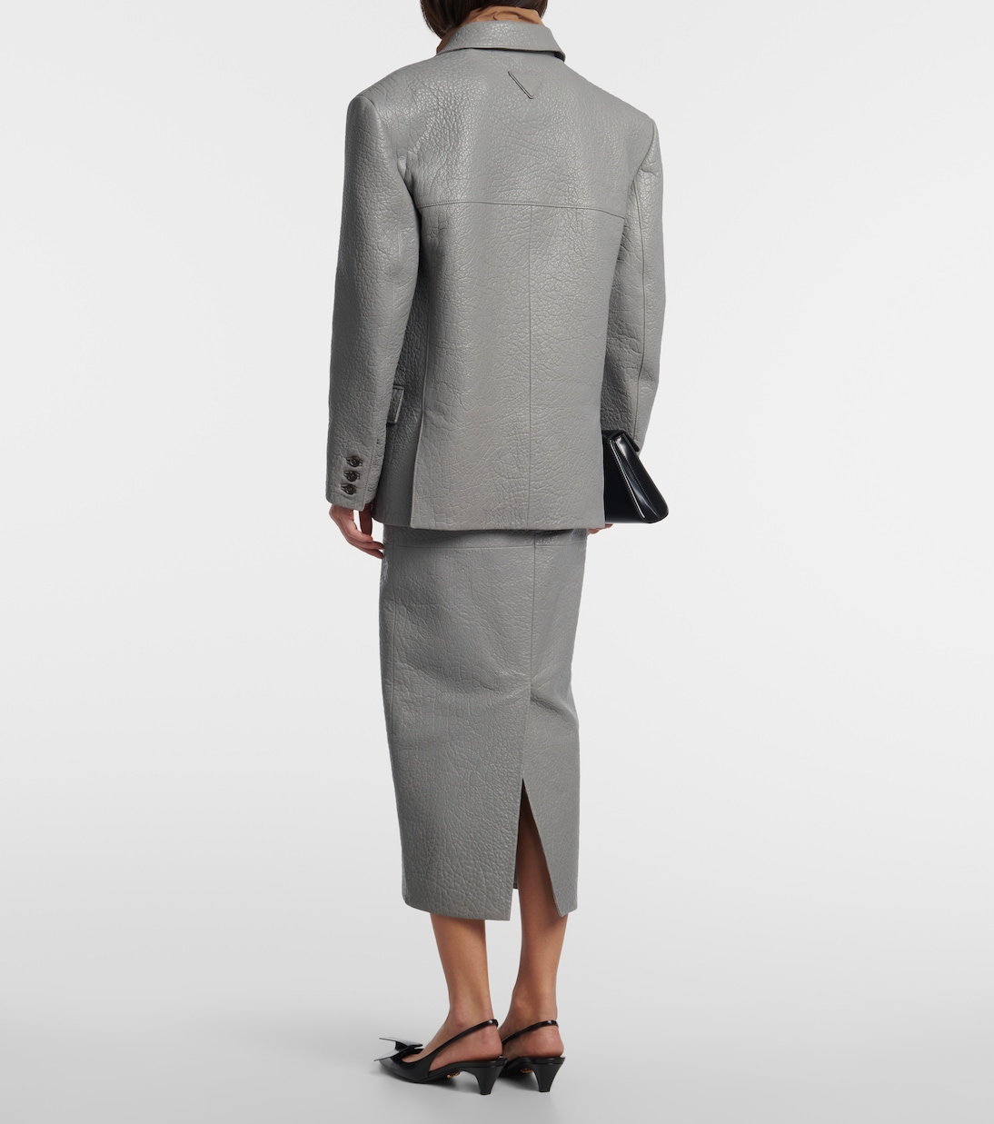 Falda tubo de piel de tiro alto | Prada