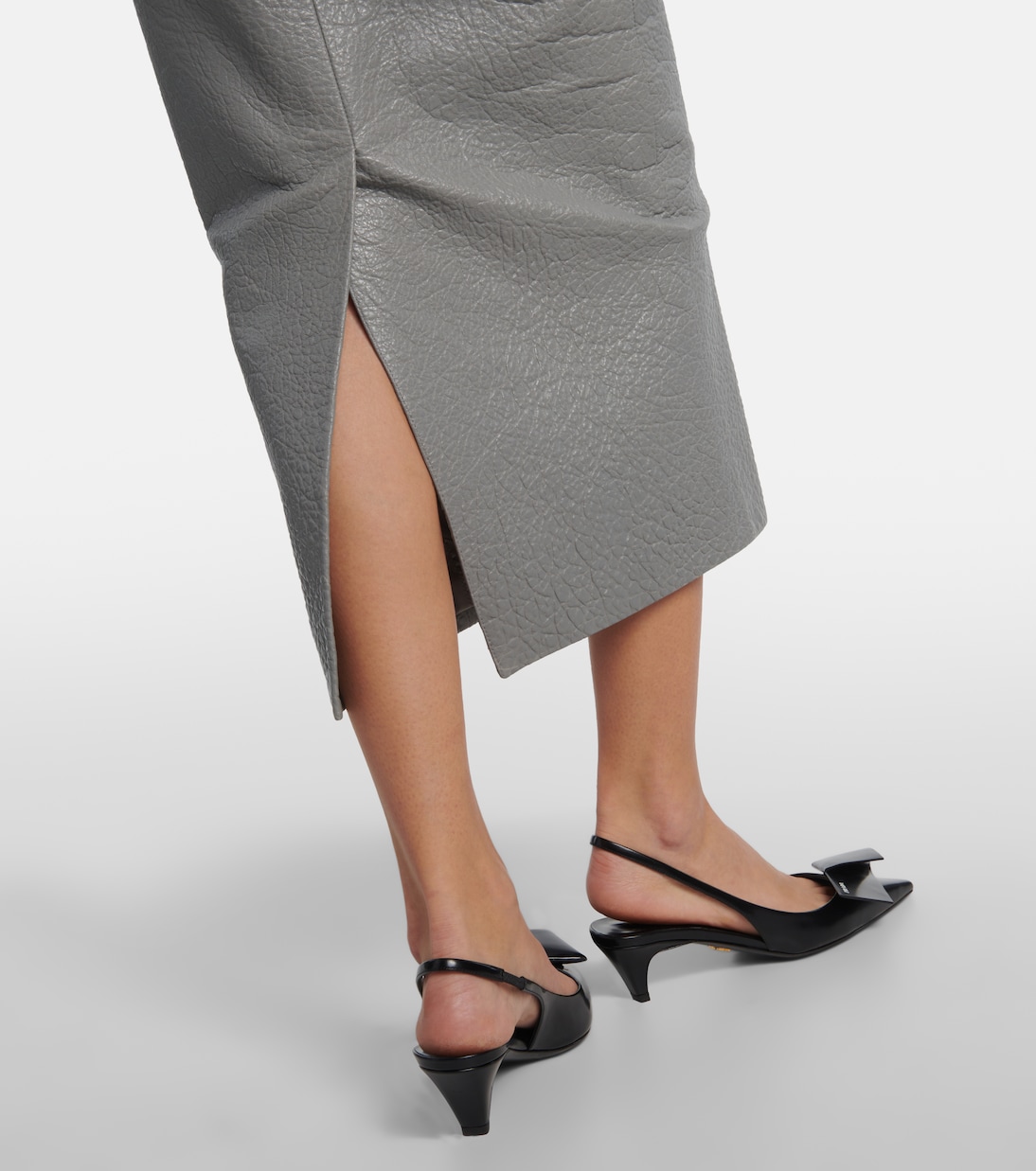 Falda tubo de piel de tiro alto | Prada