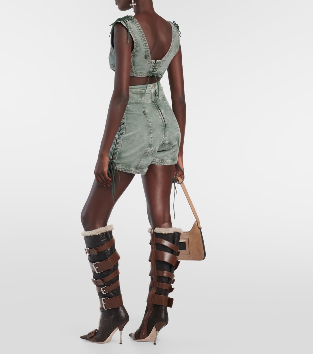 X KNWLS Top aus Denim | Jean Paul Gaultier