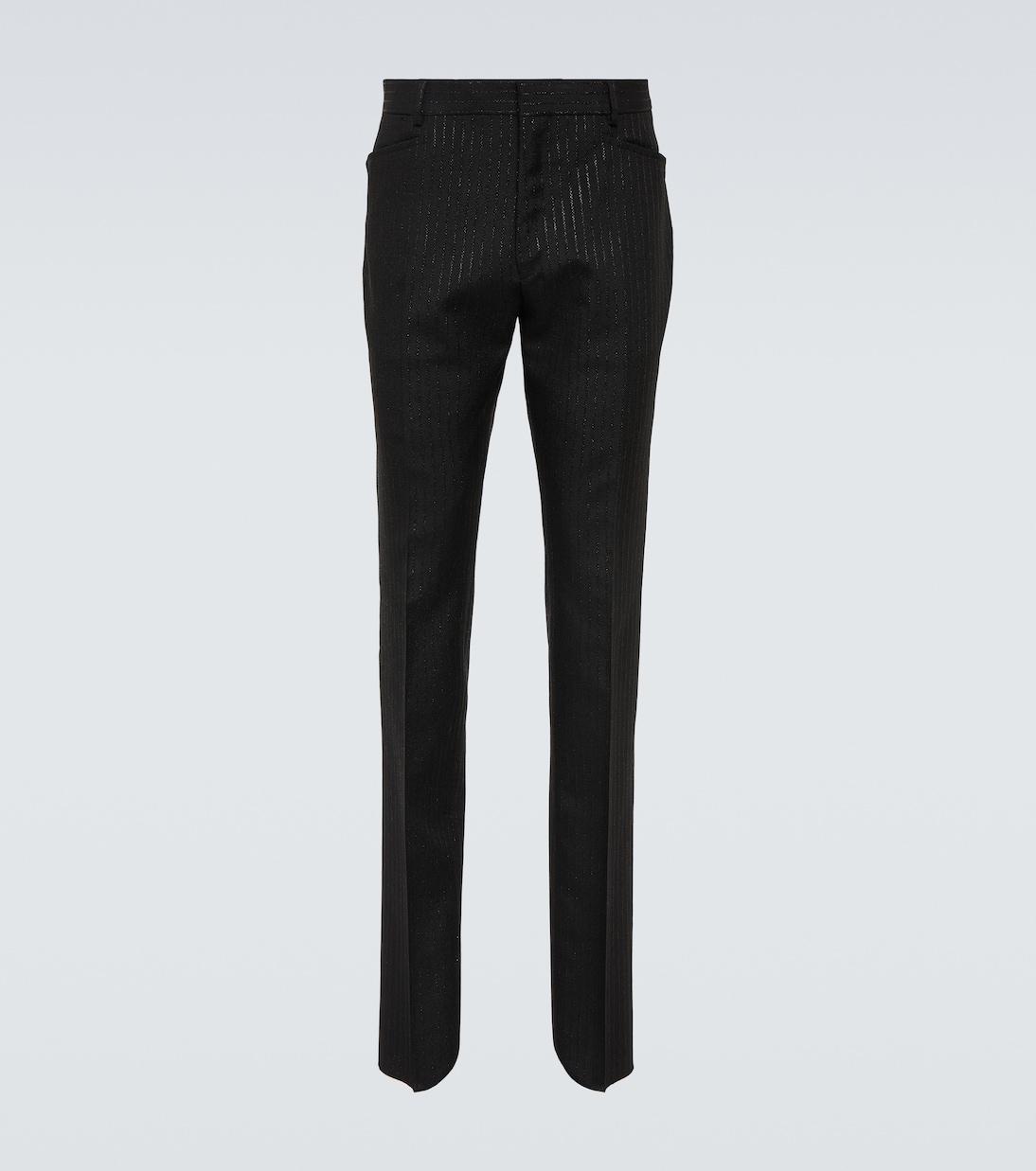 Atticus striped mohair-blend jacquard slim pants | Tom Ford