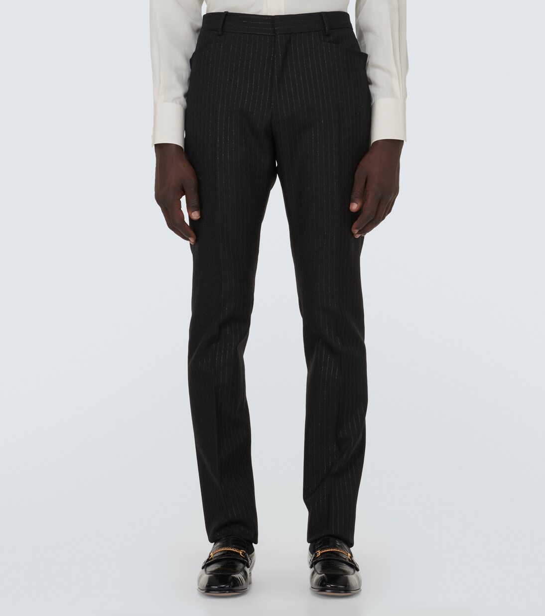 Atticus striped mohair-blend jacquard slim pants | Tom Ford