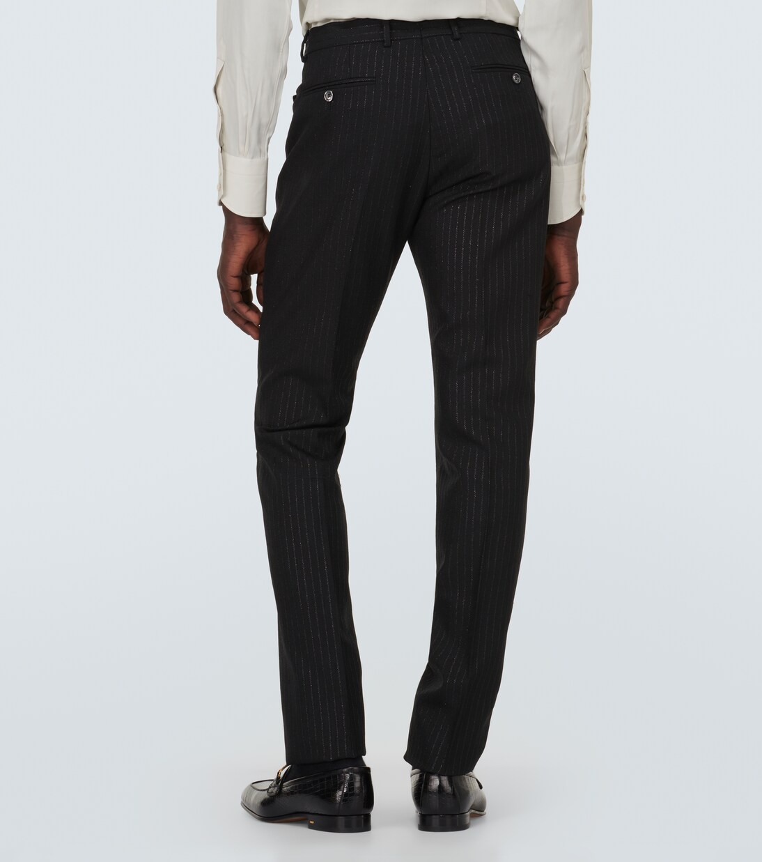 Atticus striped mohair-blend jacquard slim pants | Tom Ford
