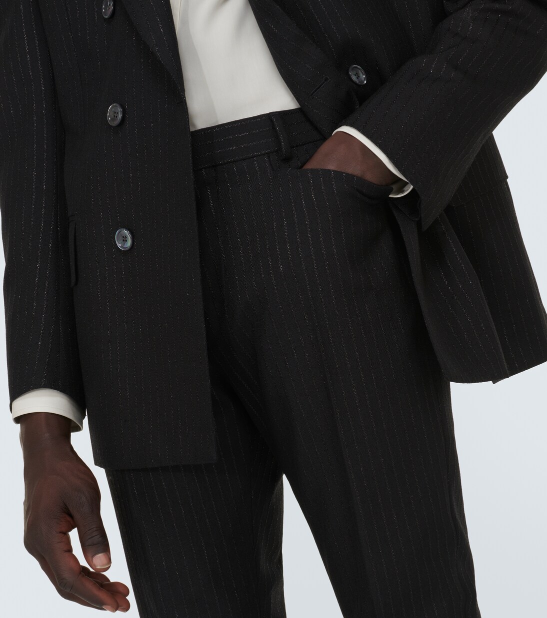 Atticus striped mohair-blend jacquard slim pants | Tom Ford