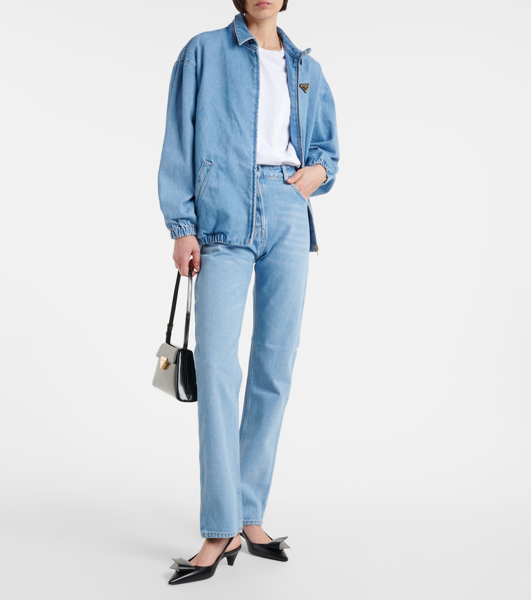 Jean droit à taille haute | Prada