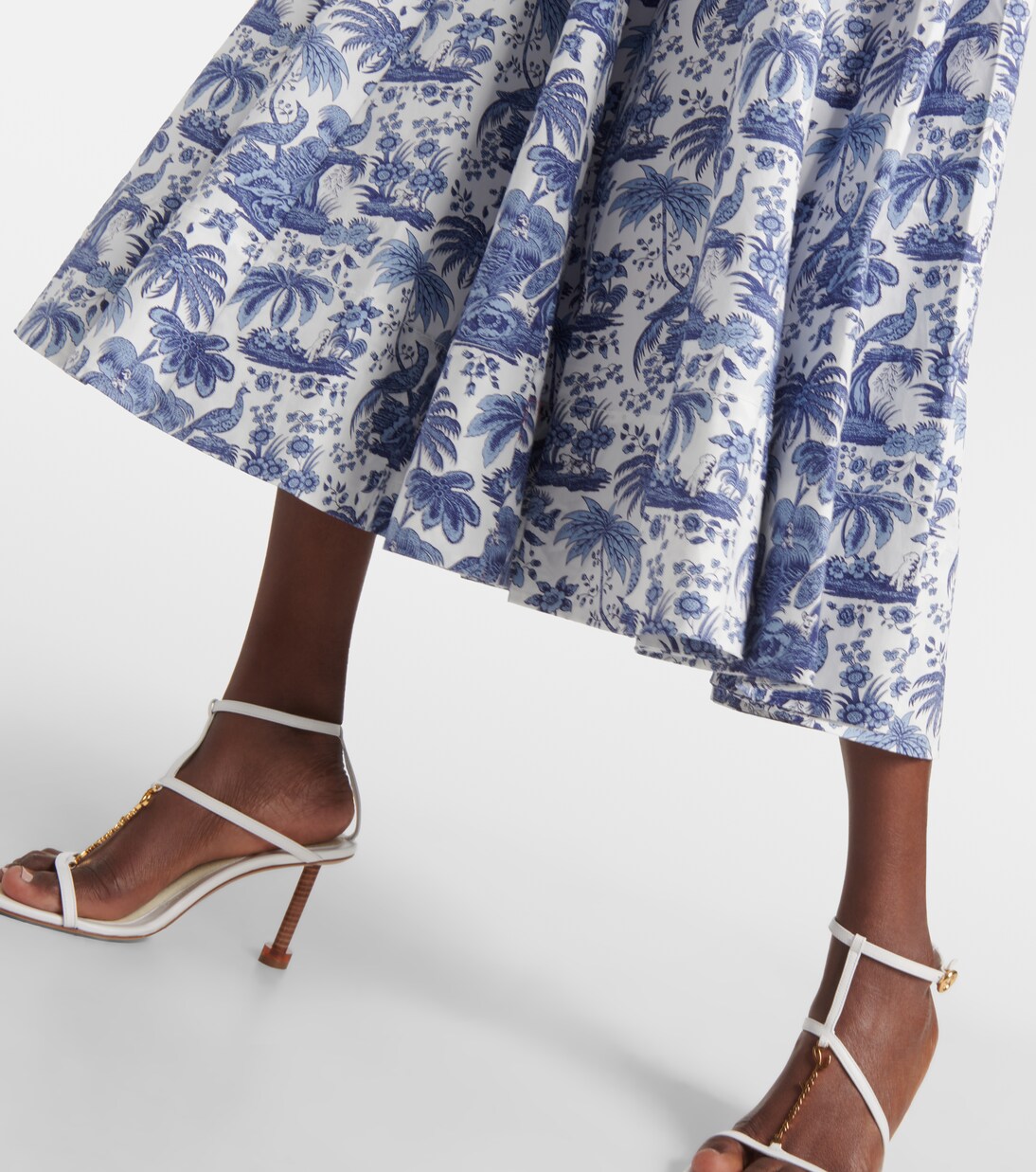 Vestido midi Wells de algodón floral | Staud