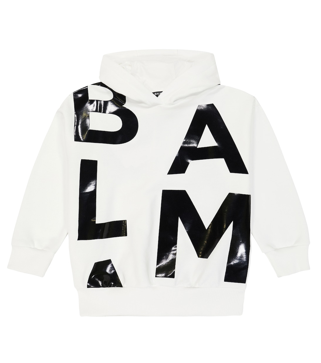 Sweat-shirt à capuche en coton à logo | Balmain Kids