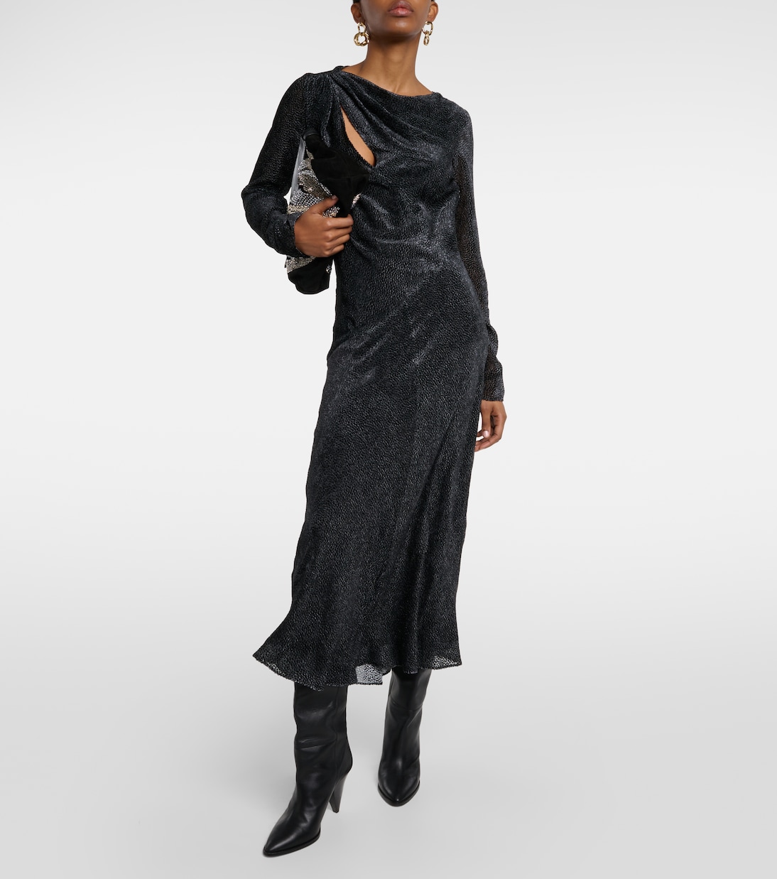 Robe midi Sabrina en soie mélangée | Isabel Marant