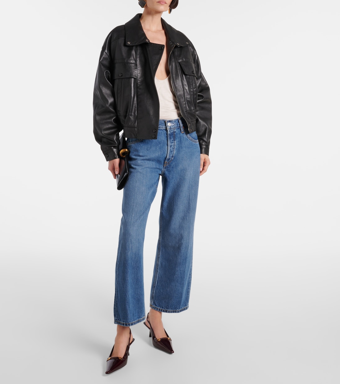 High-Rise Straight Jeans Loose Crop | Re/Done