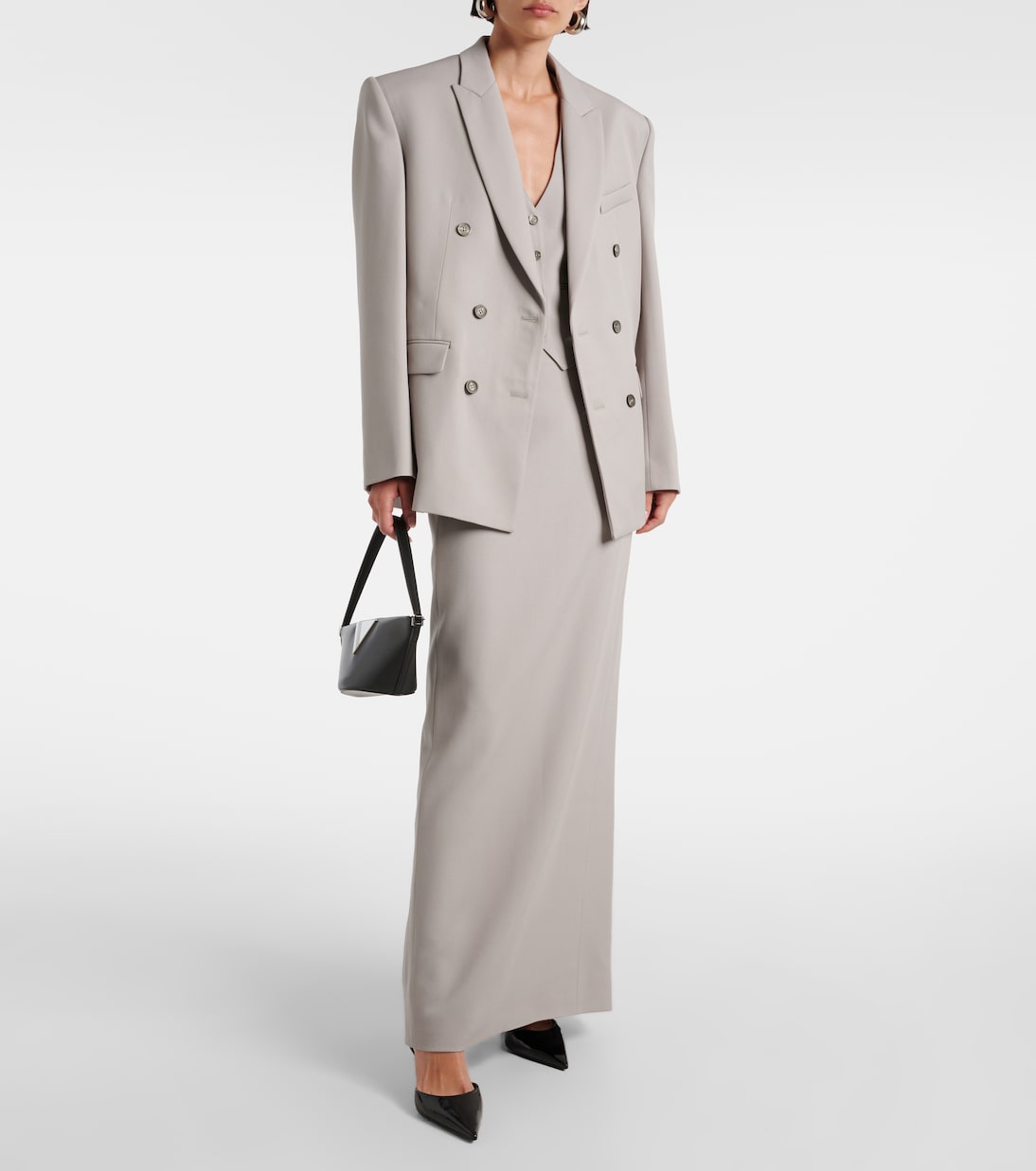 Falda larga Column de lana virgen | Wardrobe.NYC