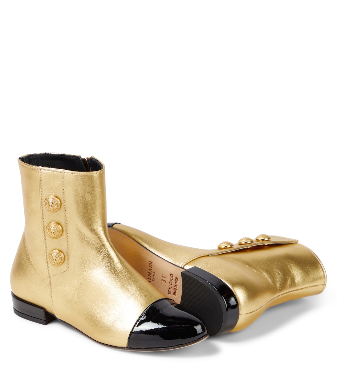 Leather ankle boots | Balmain Kids