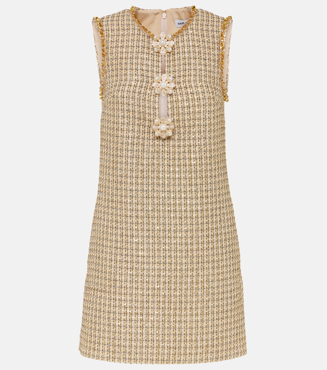 Miniabito in bouclé con applicazioni | Self-Portrait