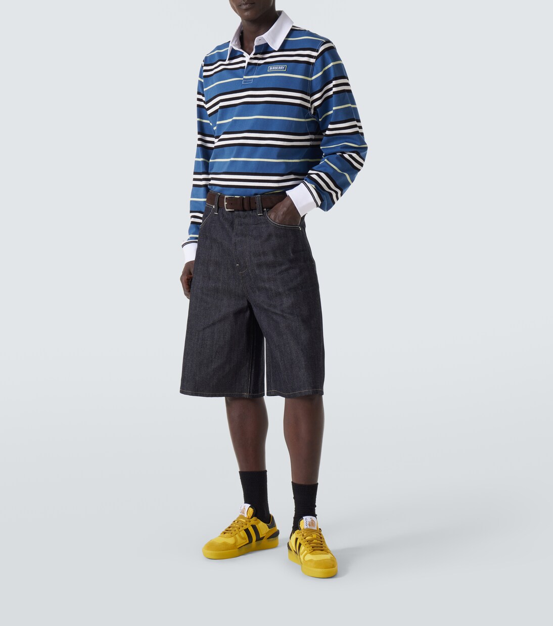 Clay leather-trimmed sneakers | Lanvin