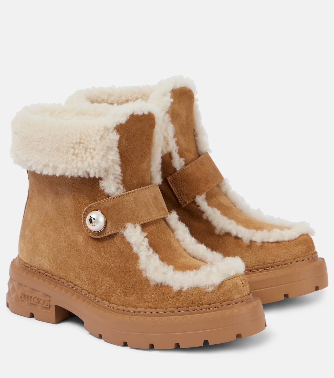Ankle Boots Shea aus Veloursleder mit Shearling | Jimmy Choo