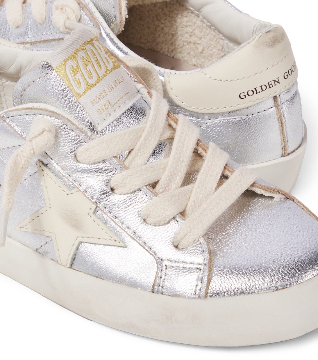 Super-Star metallic leather sneakers | Golden Goose Kids