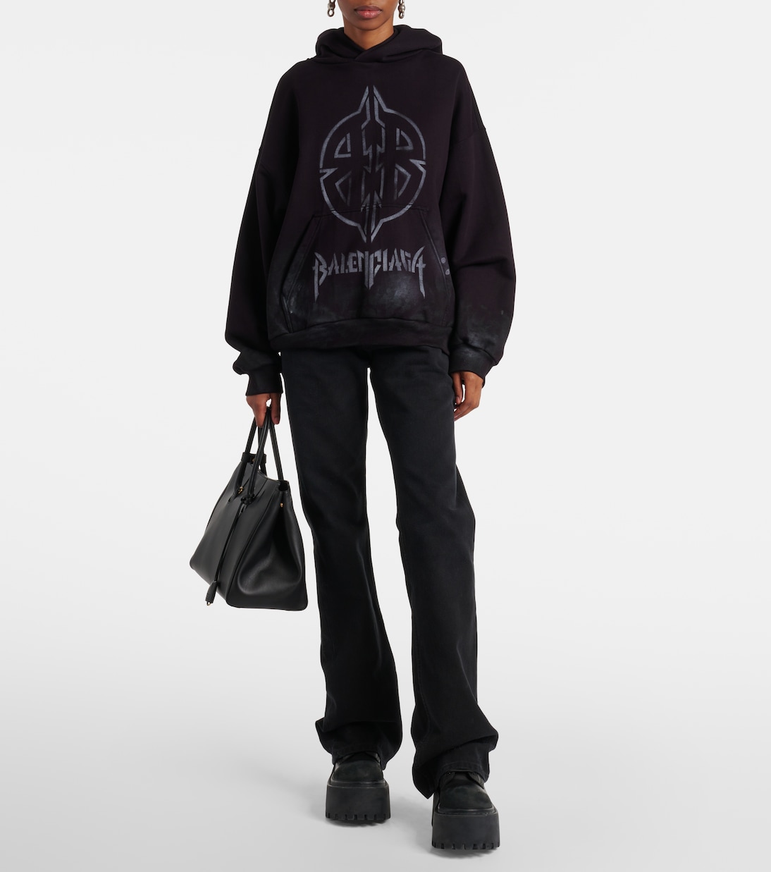 Strike leather platform combat boots | Balenciaga