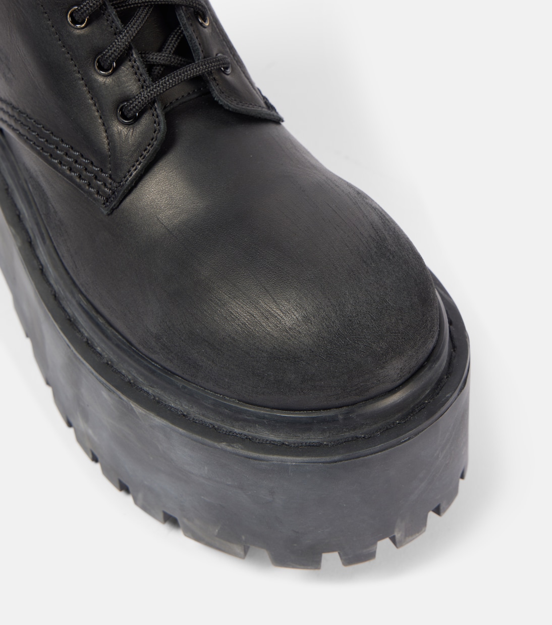 Strike leather platform combat boots | Balenciaga