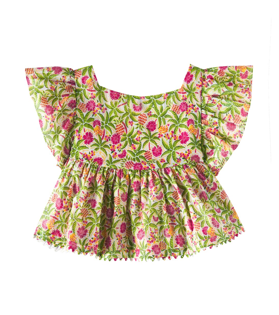 Cycas floral scalloped top  | Poupette St Barth Kids