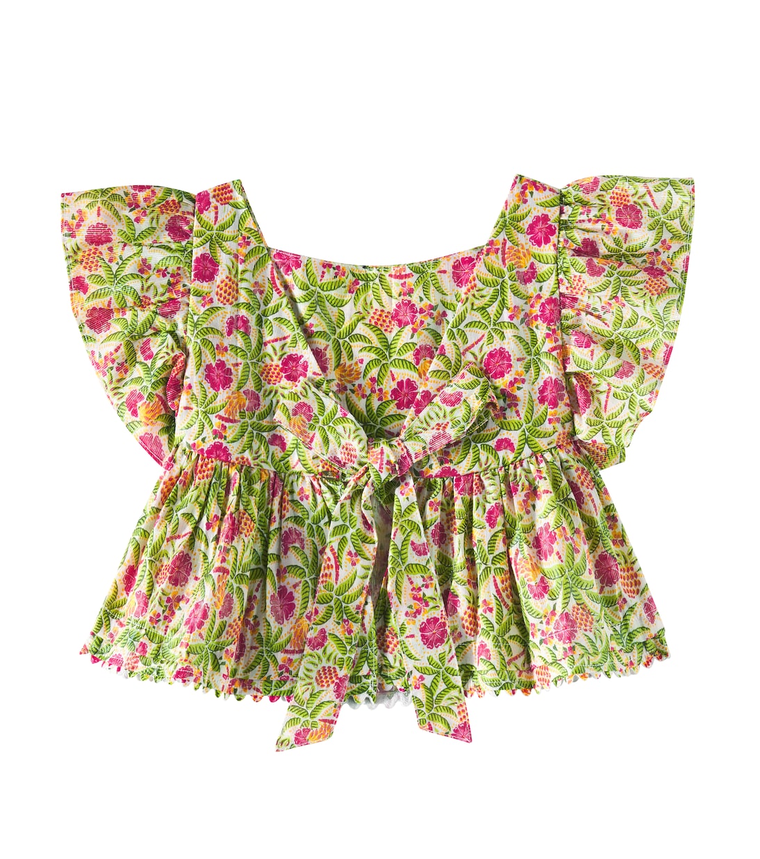 Cycas floral scalloped top  | Poupette St Barth Kids
