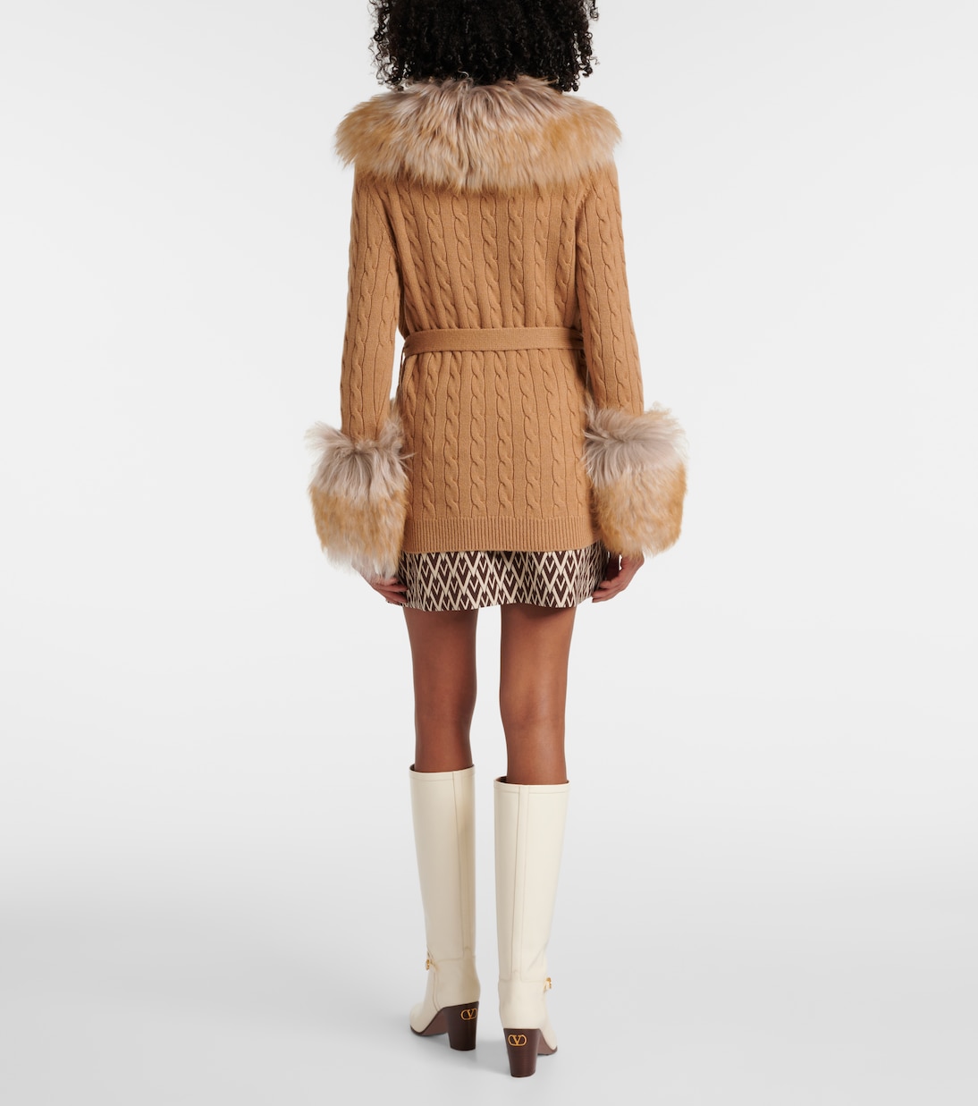 Cárdigan de cachemir con borrego | Valentino