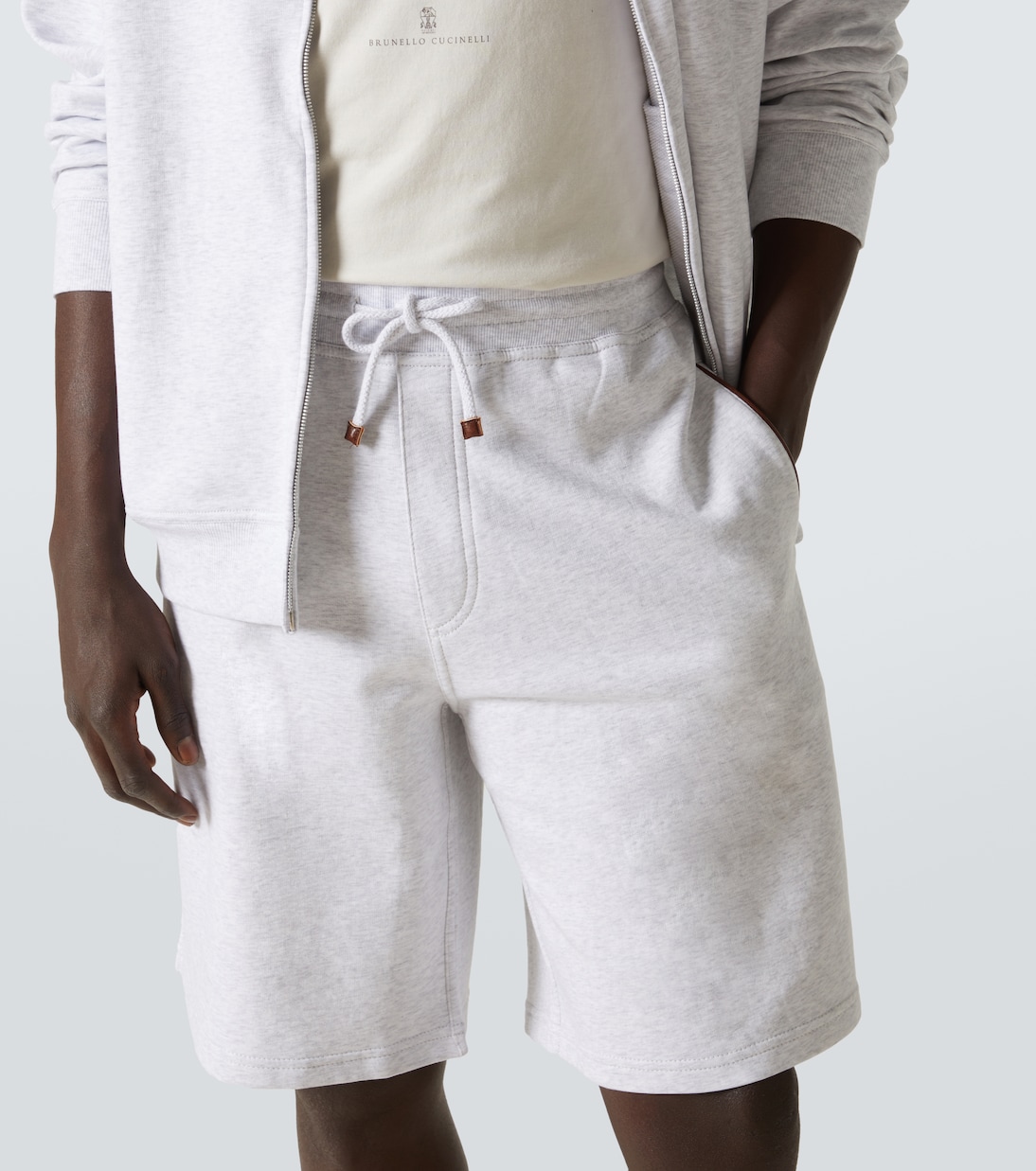 Cotton-blend jersey shorts | Brunello Cucinelli