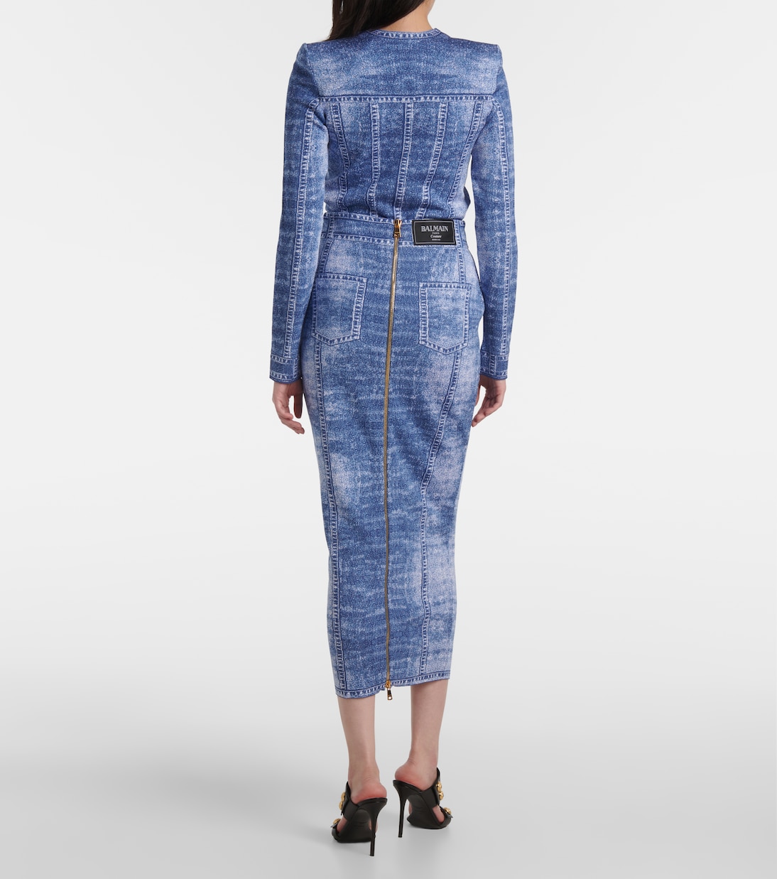 Bedruckter Midirock aus Strick | Balmain