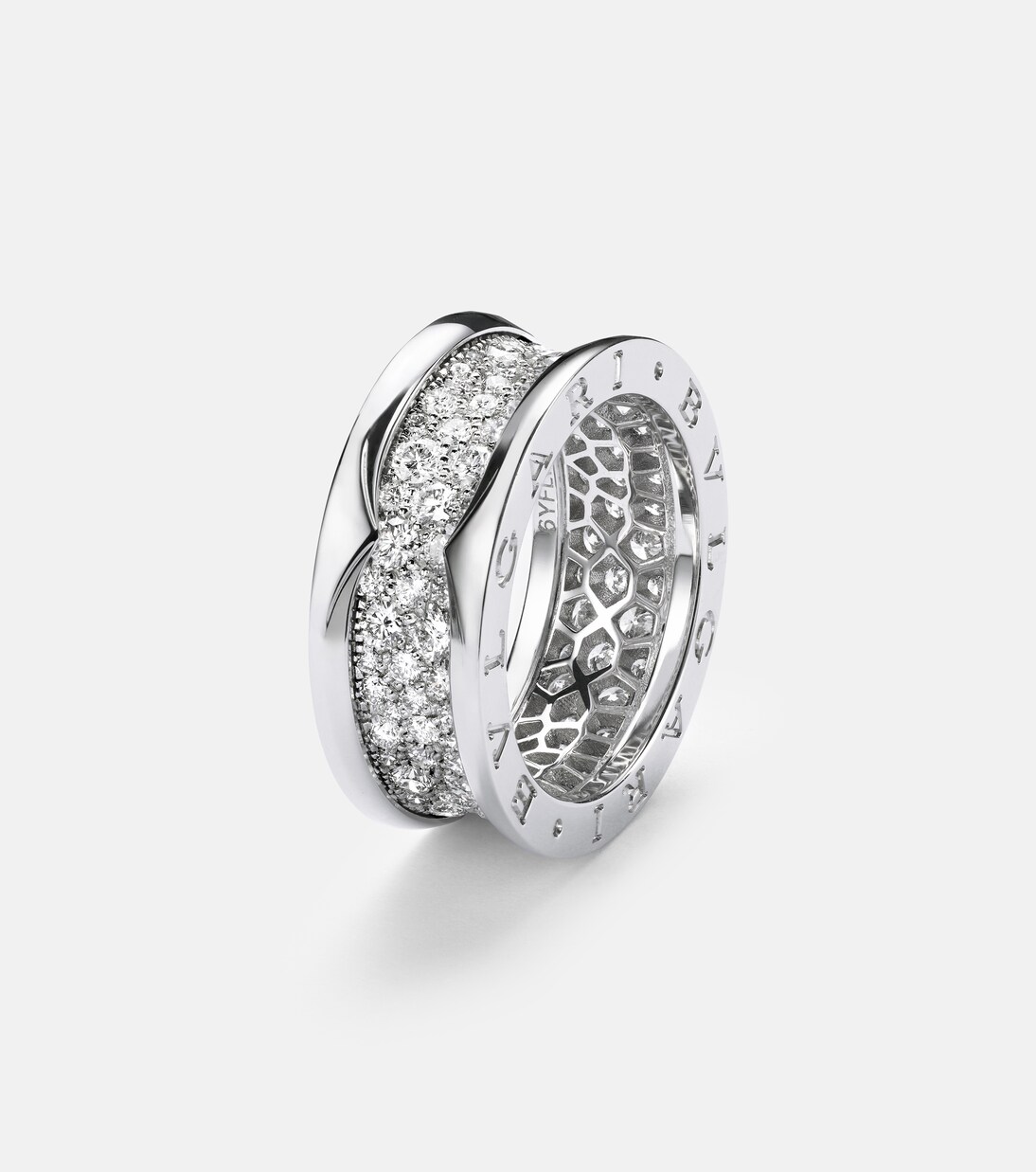 B.Zero1 18kt white gold ring with diamonds | Bvlgari