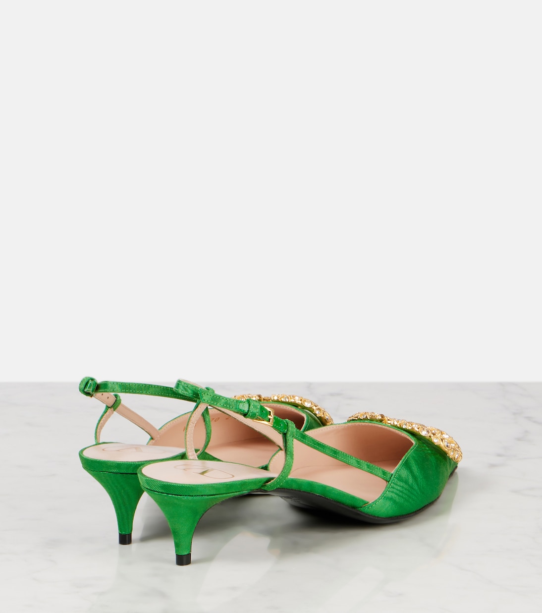 Slingback-Pumps VLogo Signature 40 aus Satin | Valentino Garavani