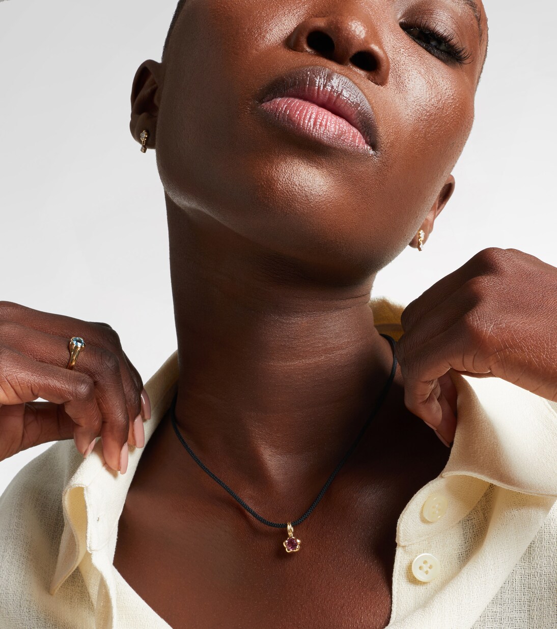 Festival Vibes 14kt gold choker with tourmaline | Stone and Strand