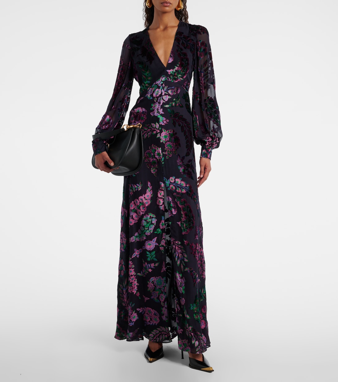 Abito lungo trasparente con ricamo | Etro