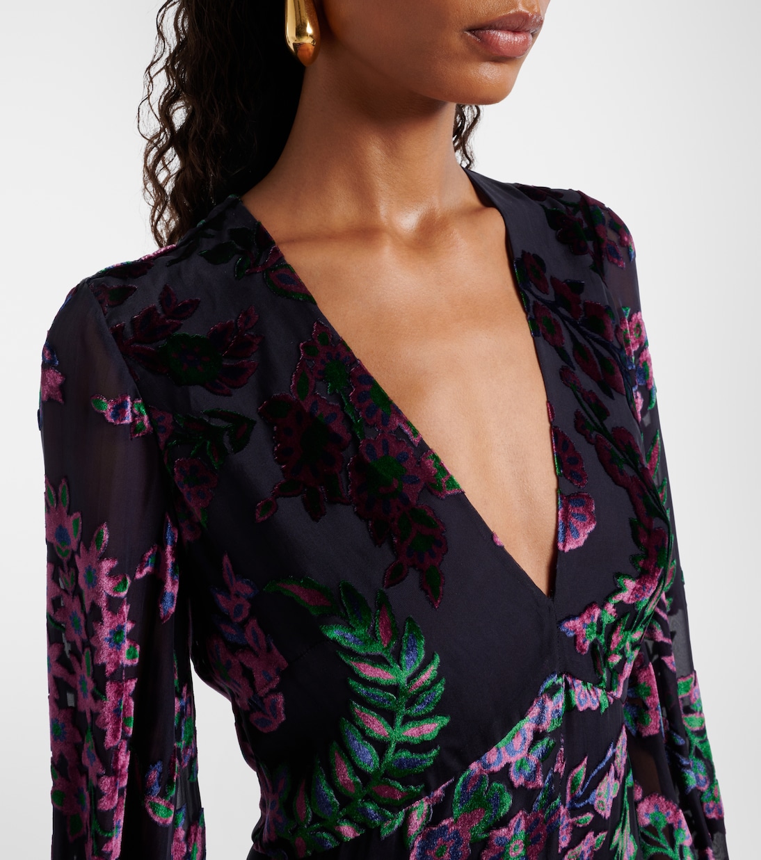 Abito lungo trasparente con ricamo | Etro