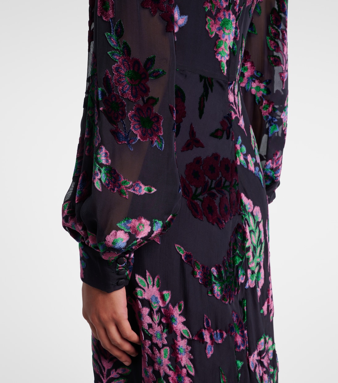 Abito lungo trasparente con ricamo | Etro