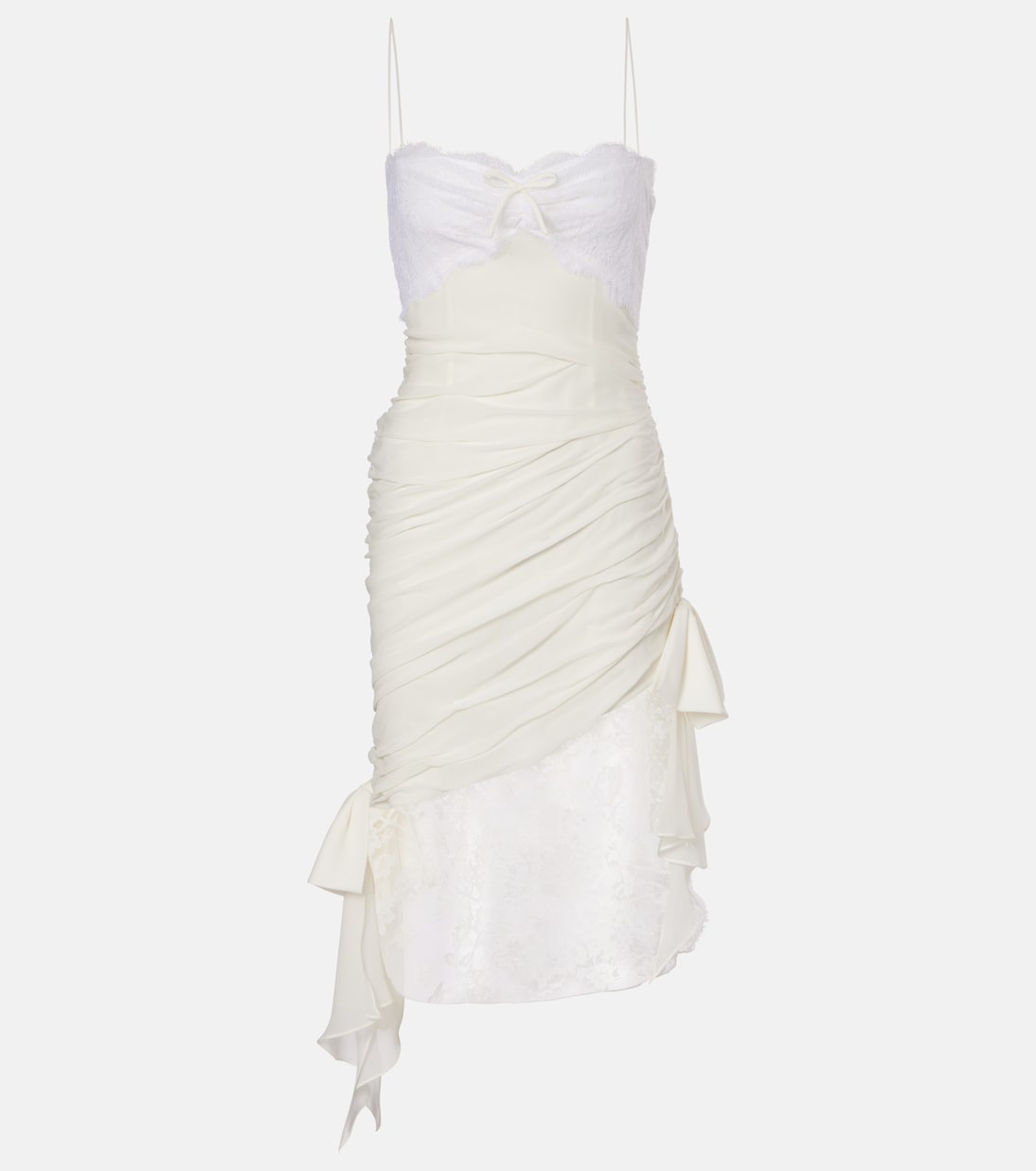 Miniabito in georgette di seta con pizzo | Alessandra Rich