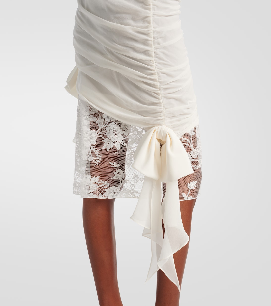 Miniabito in georgette di seta con pizzo | Alessandra Rich