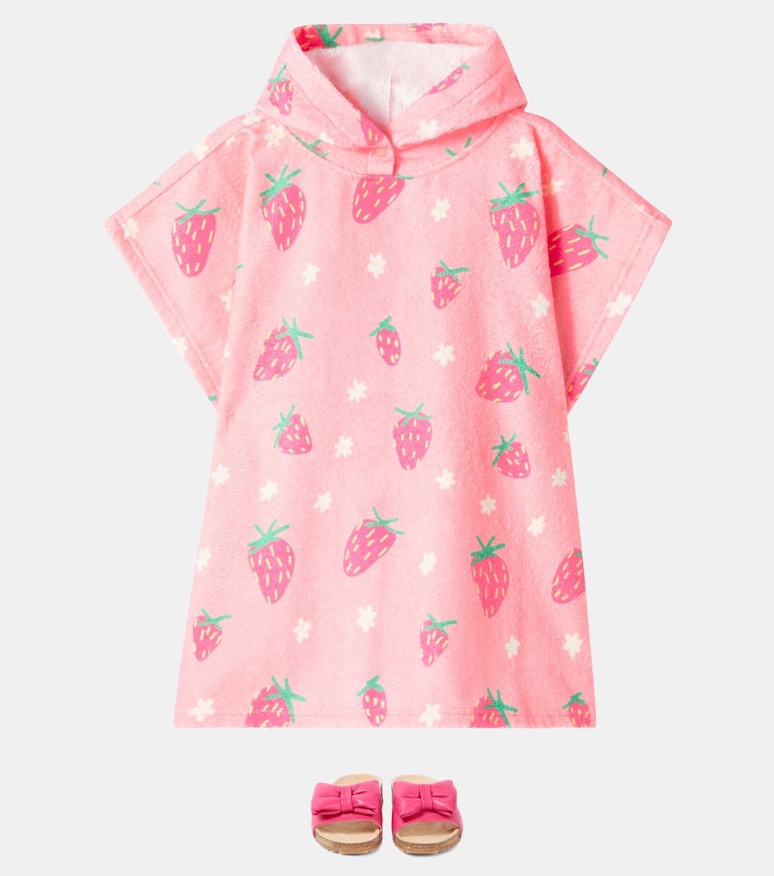 Poncho Strawberry de rizo en mezcla de algodón | Jellymallow