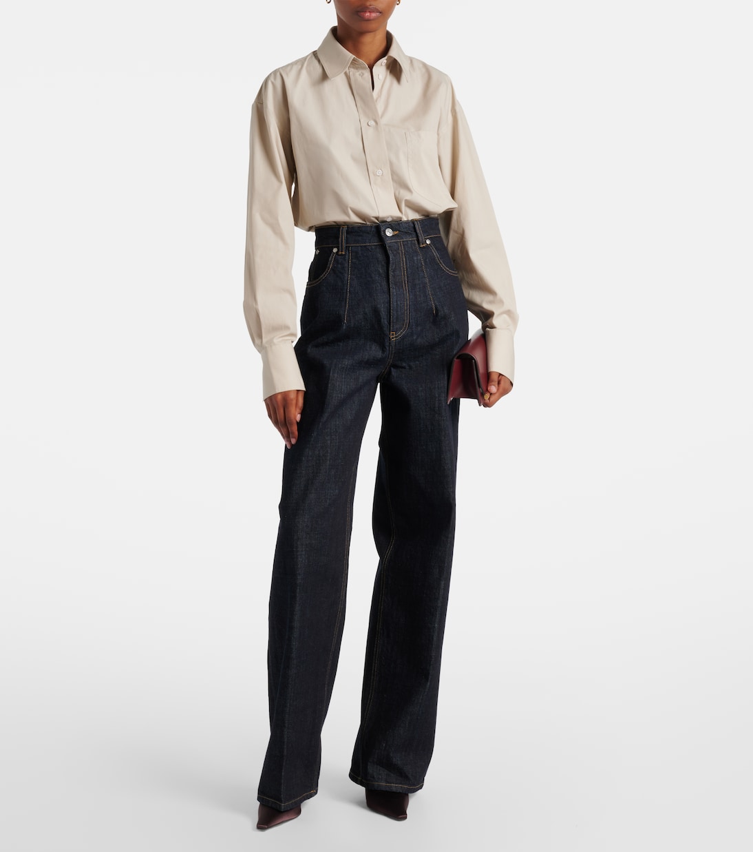 Camisa cropped de algodón | Victoria Beckham