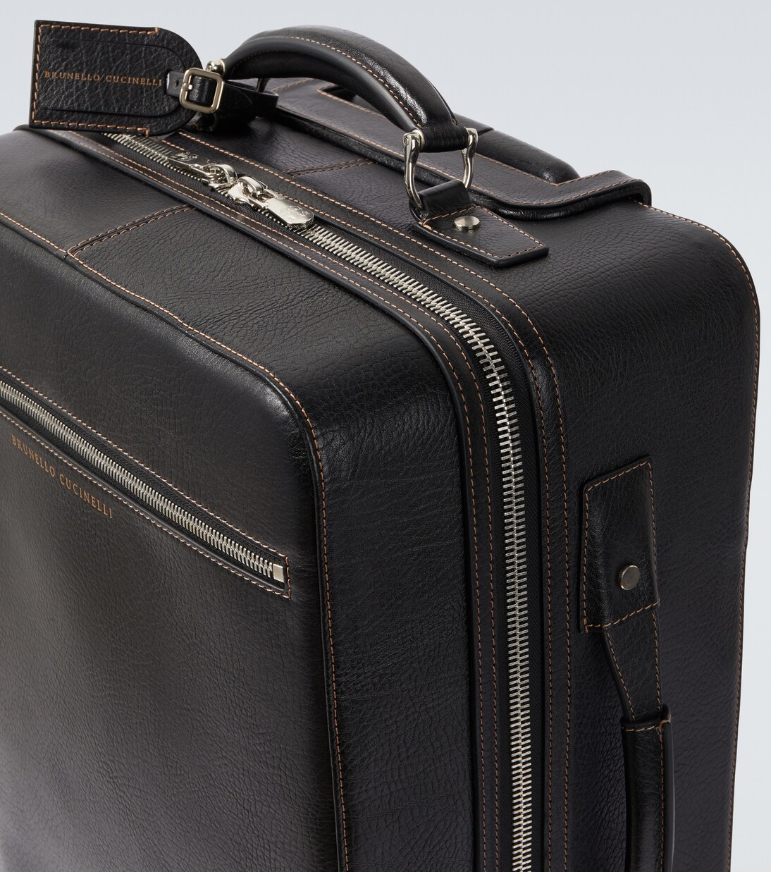 Leather carry-on suitcase | Brunello Cucinelli