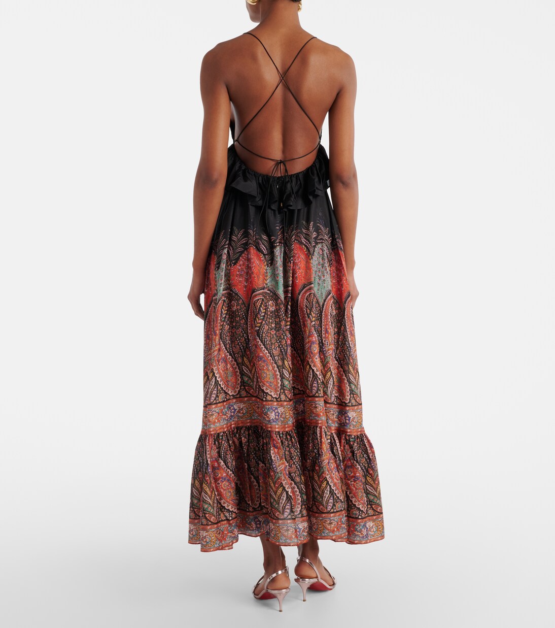 Vestido largo Rhiannon de seda | Zimmermann