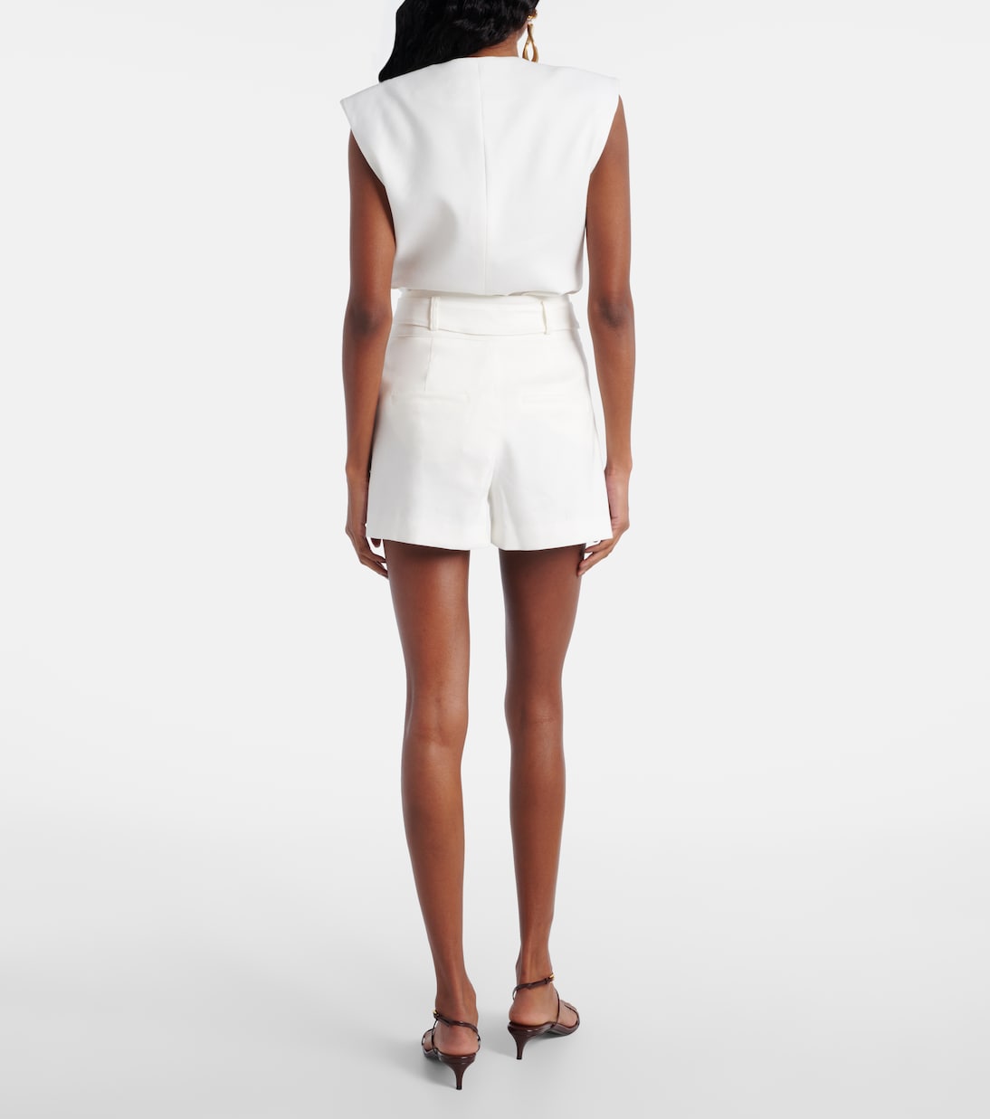 Runo high-rise linen-blend shorts  | Veronica Beard