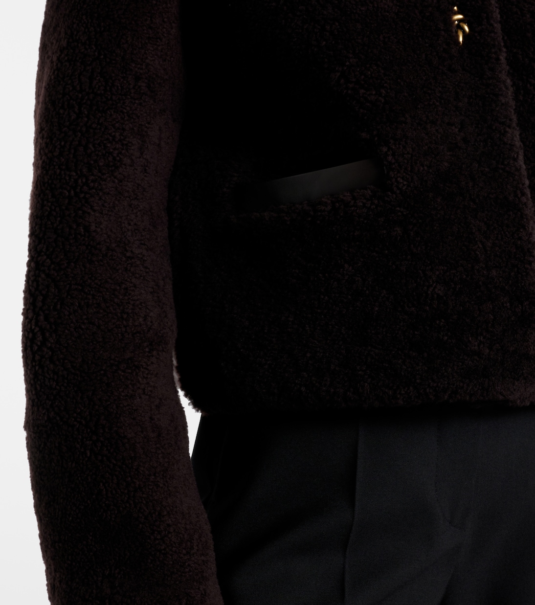 Cropped leather-trimmed down jacket | Moncler