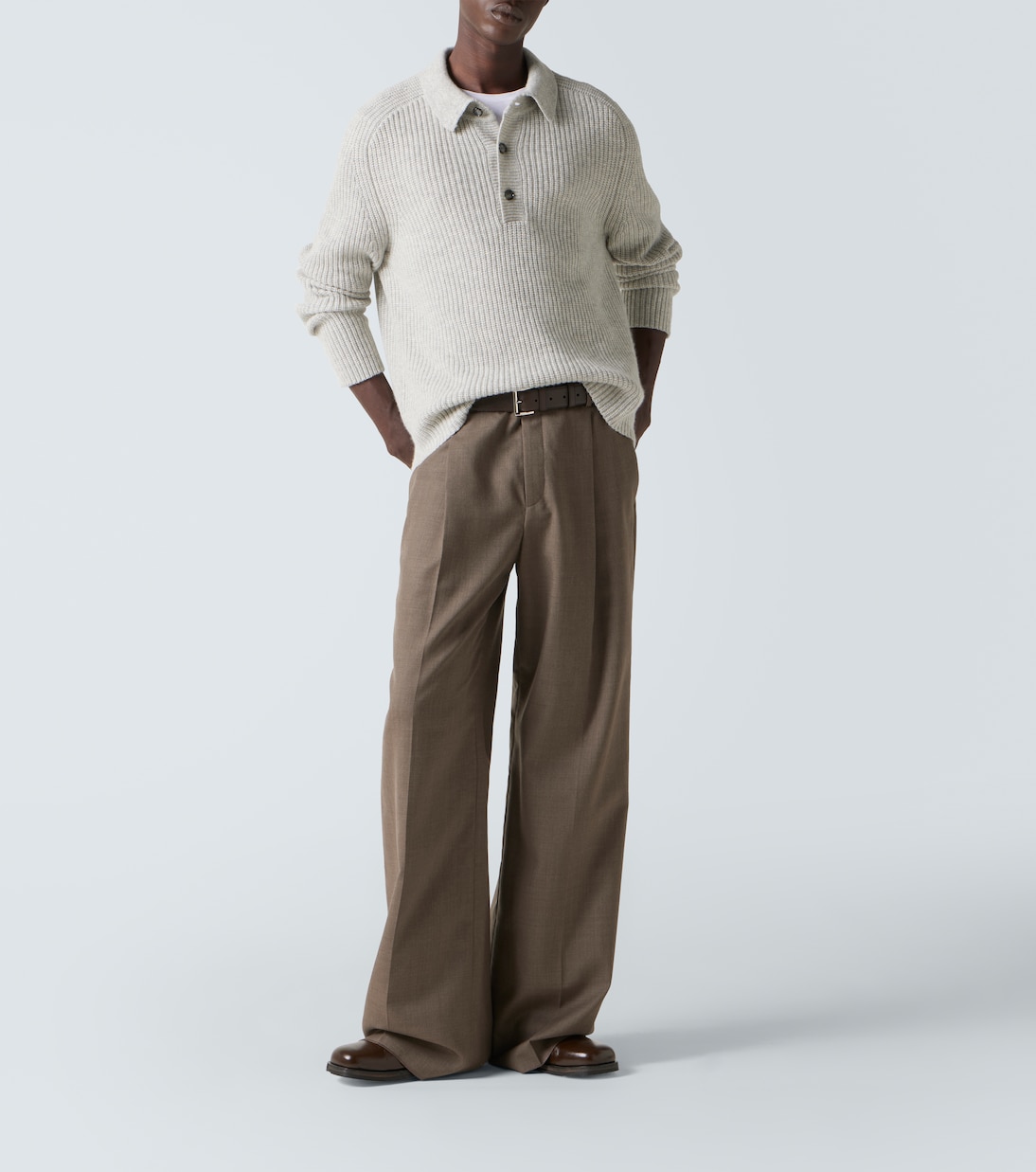 Wool and cashmere polo sweater | Allude