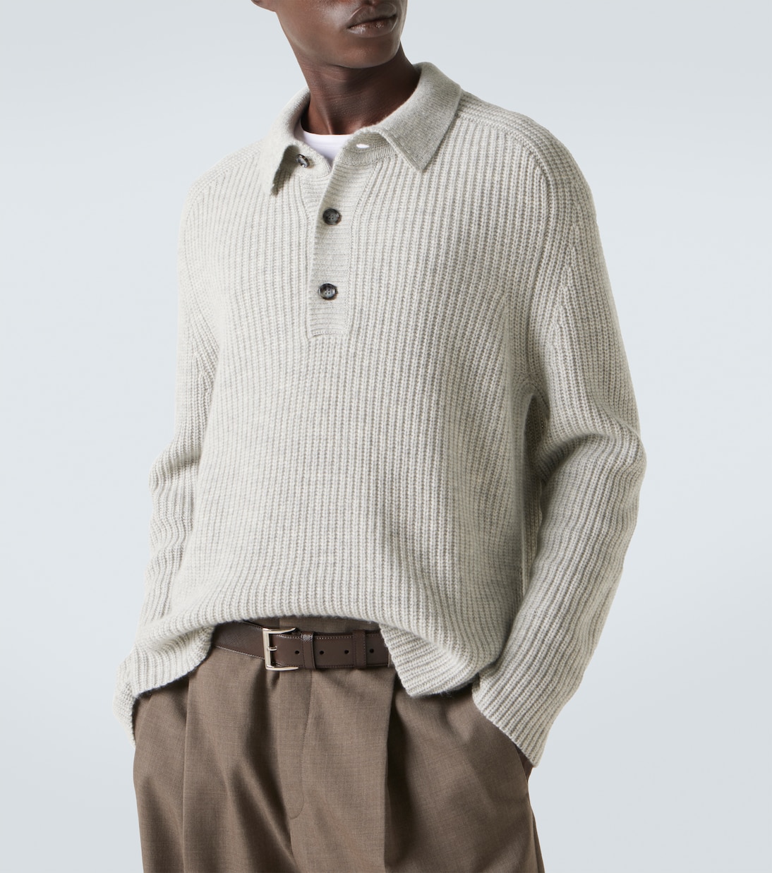 Wool and cashmere polo sweater | Allude