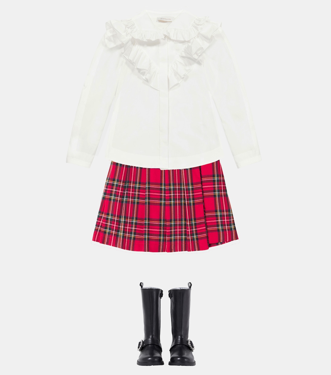 Pleated plaid skort | Monnalisa