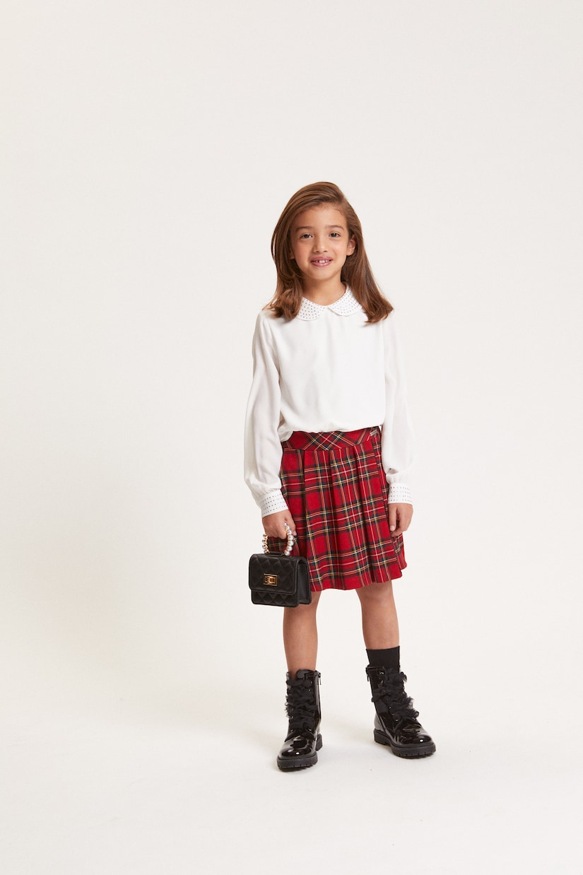 Pleated plaid skort | Monnalisa