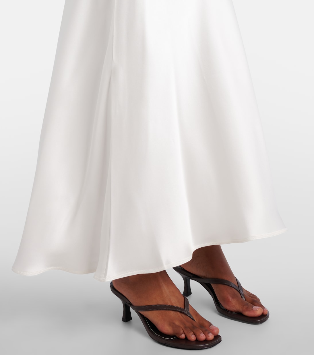 Bordeaux silk satin slip dress  | Asceno